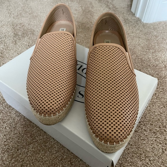 Steve Madden Wright Leather Perforated Slip-On Espadrille Platform Sneakers - Picture 3 of 5